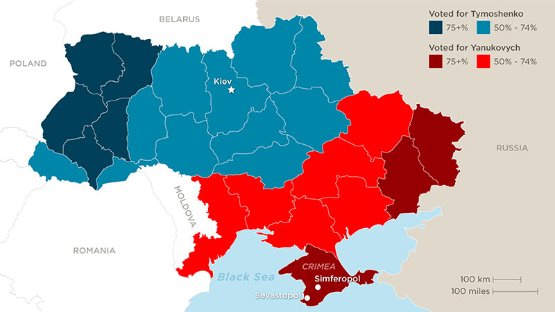Russian Ethnic dominance in Eastern and Southern Ukraine