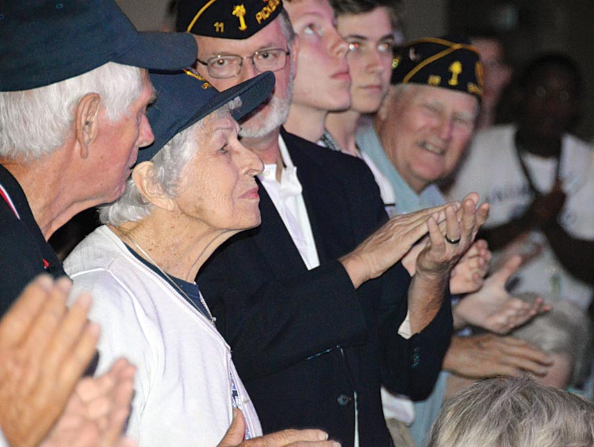 Fay Kennedy a WWII Navy Ensign Nurse from Seneca American Legion Post 120 was recognized  by fellow-Legionnaires at Palmetto Boys’ State Patriotic Program Sunday night in Henderson Auditorium at Anderson University.