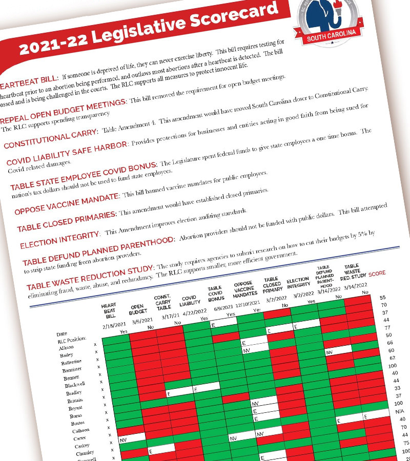 2021 2022 Legislative Scorecard by SCRLC sm