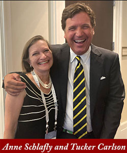 Anne Schlafly and Tucker Carlson