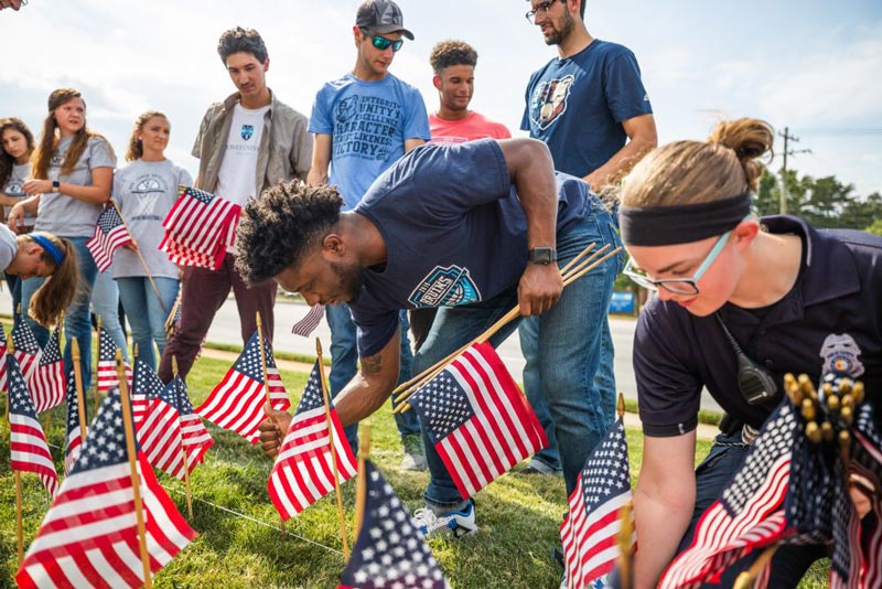 BJU Students Place Flags