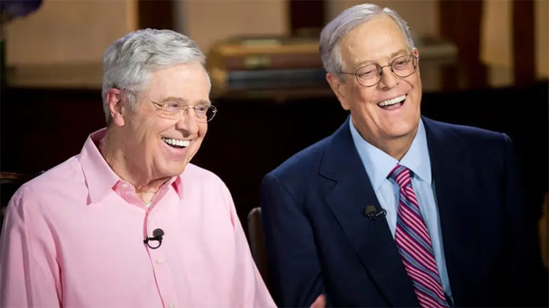 David Koch right passed away December 2019 and Charles Koch left is 89 years oldjpg