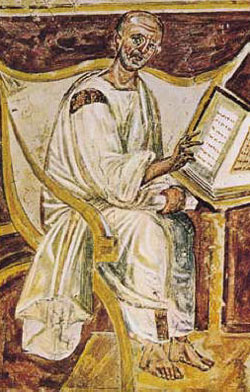 Early Roman fresco of Augustine