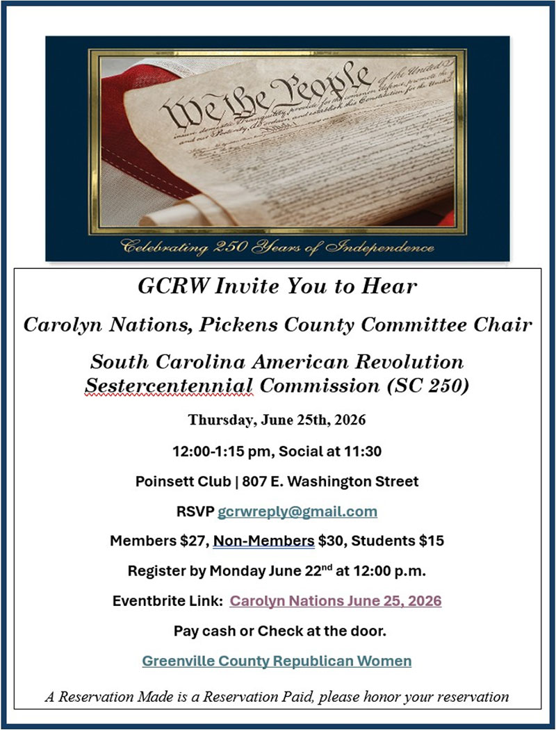GCRW with Carolyn Nations SC American Revolution Sestercentennial Commission
