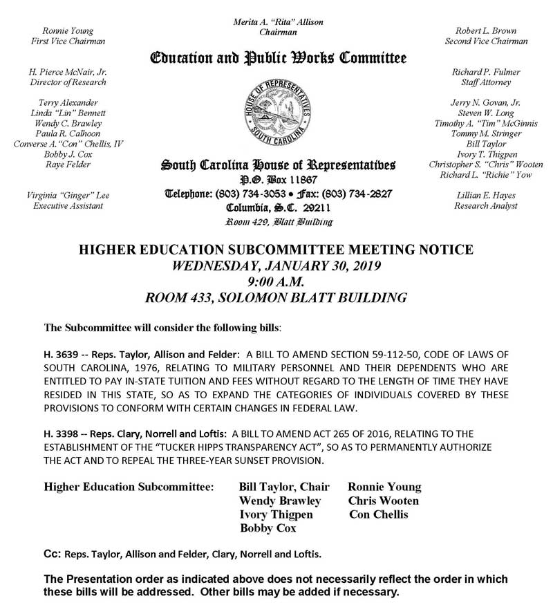 Higher Education Subcommittee 1