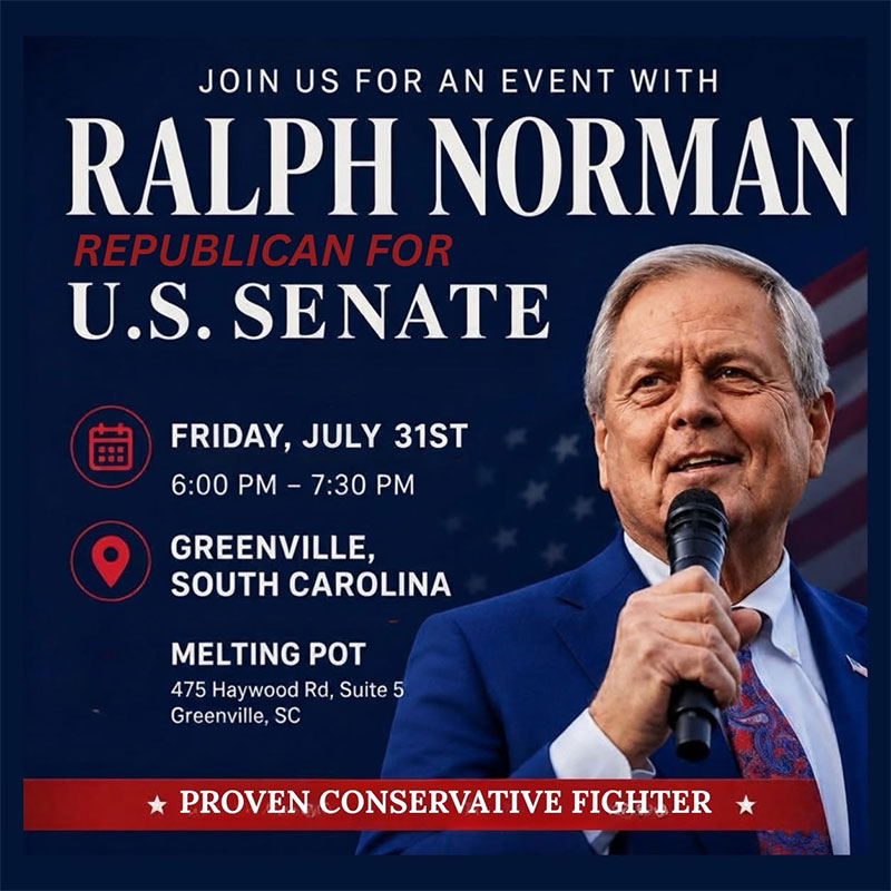 Join Ralph Norman for US Senate at Melting Pot Greenville 2026