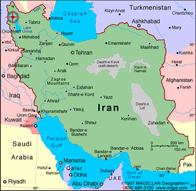Map of Iran public domain Wikipedia