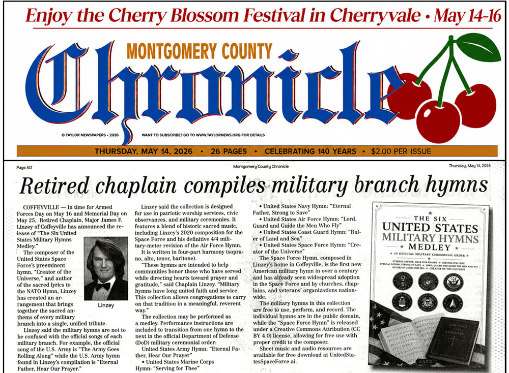 Montgomery County Chronicle Retired Chaplain compiles military branch hymns