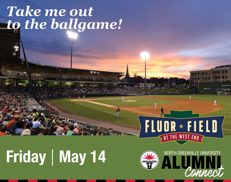 From left: North Greenville University Alumni Association to host NGUConnect event at Fluor Field on Friday, May 14.