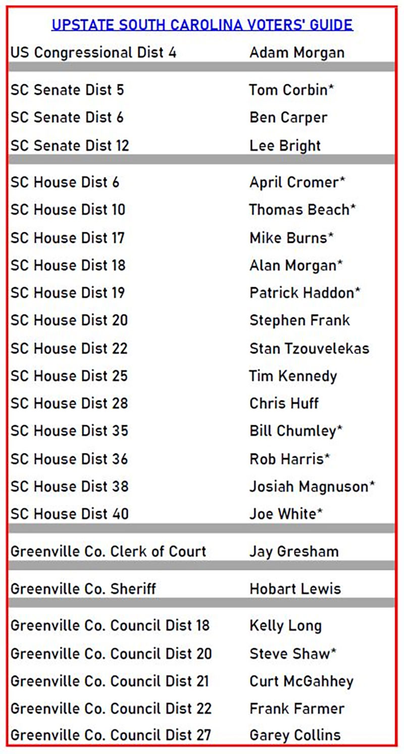 Palmetto Conservative Fund Voter Guide