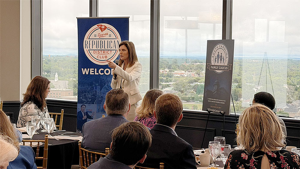 Pam Evette at Republican Runoff Breakfast