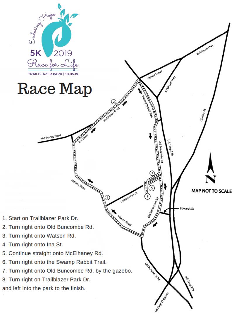 Piedmont Women 5k Map 2019