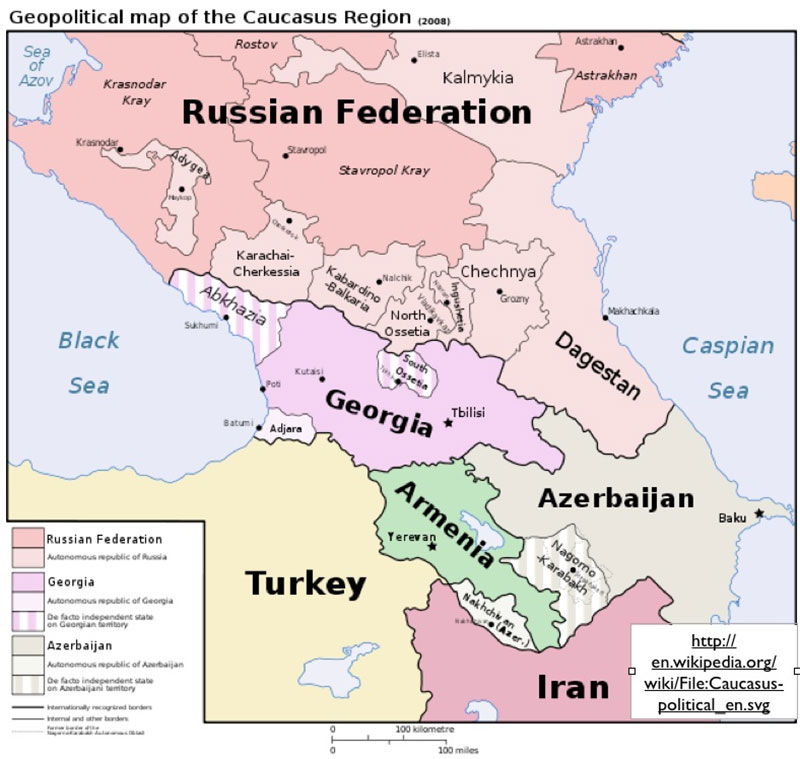 Political Map of the Caucasus Region Scruggs