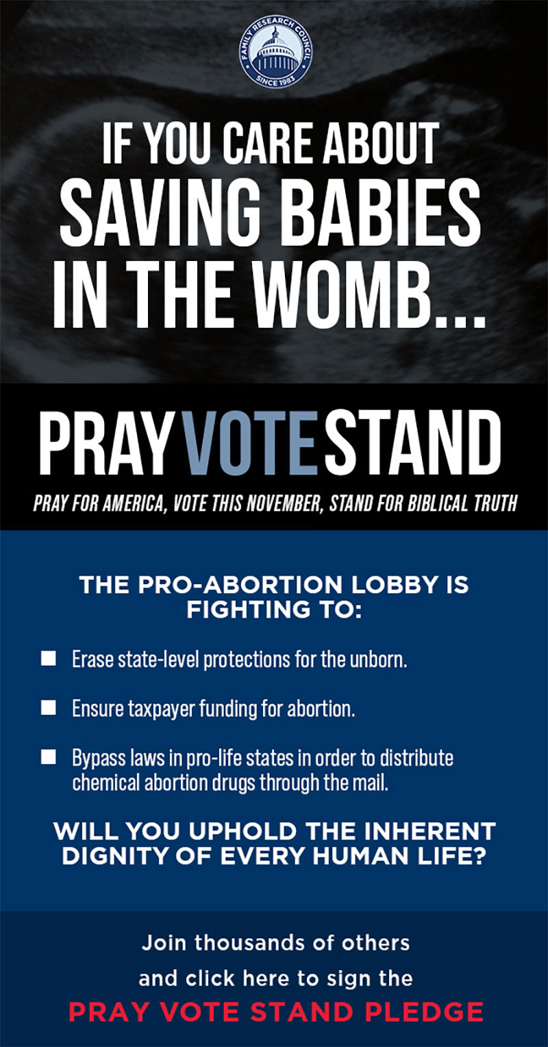 Pray Vote Stand Ad