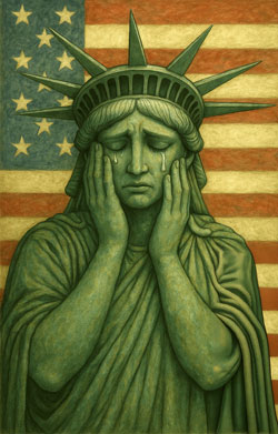 Statue of Liberty Crying