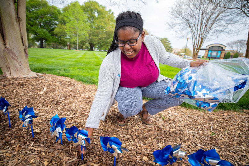 Student Plants Pinwheels