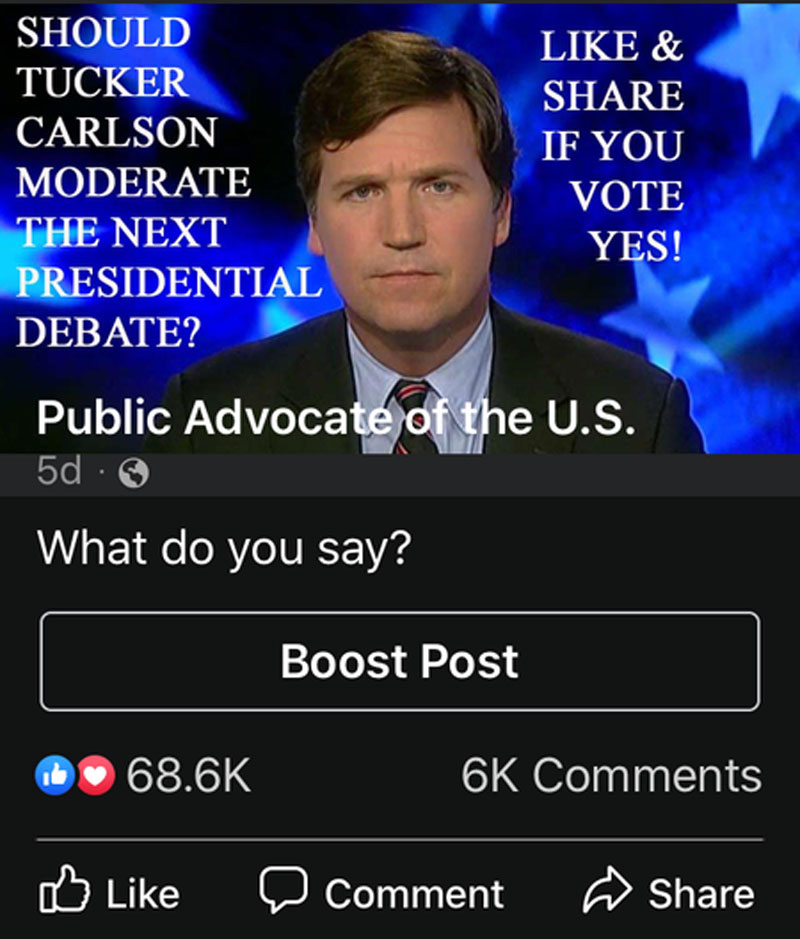 Tucker Moderator Debate