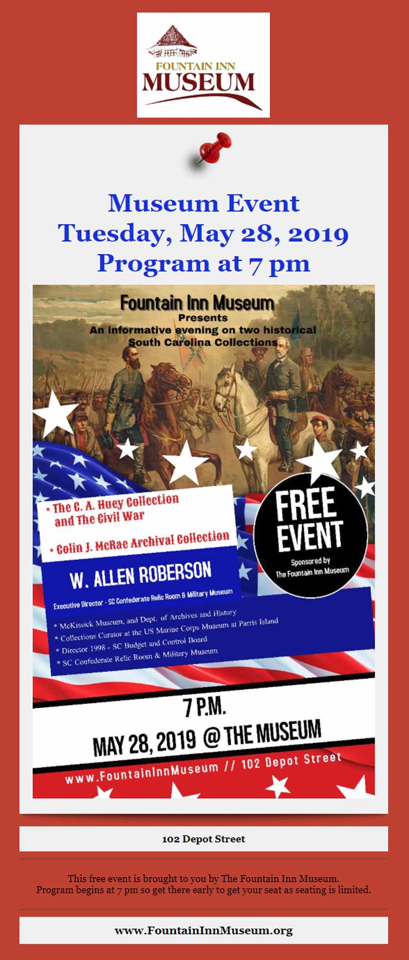 Fountain Inn Museum Event 5 23 19