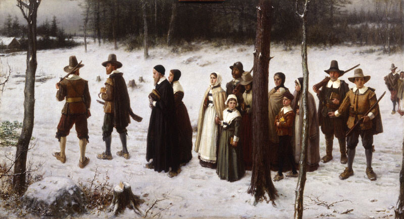 Pilgrims Going to Church by George Henry Boughton