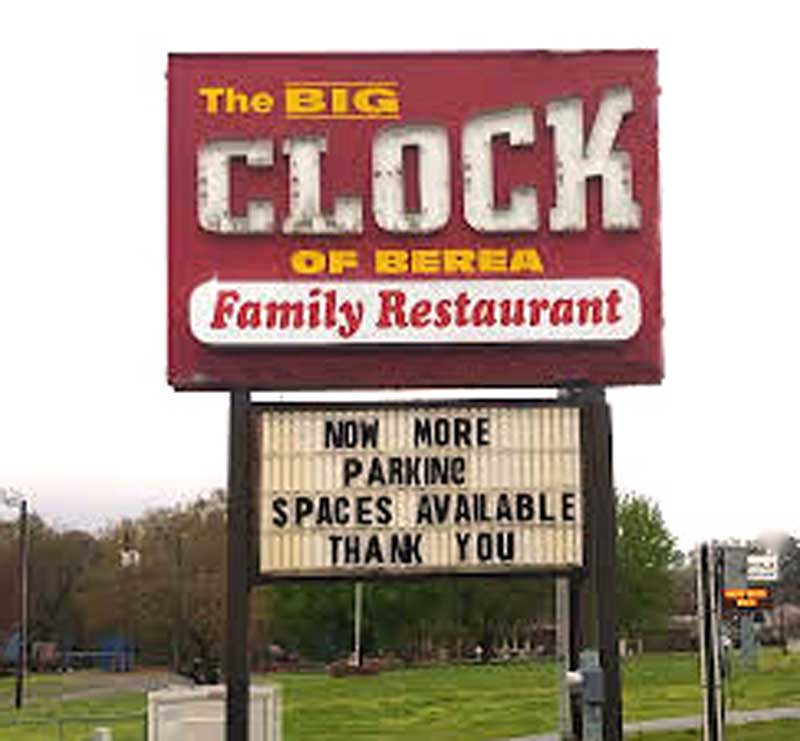 The BIG Clock Parking Spaces Available