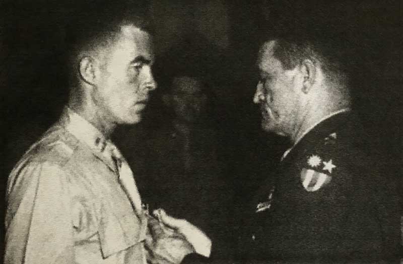 Gen. Claire Chennault promotes John Birch to Captain in the U.S. Army - July 1944. Capt. Birch also was awarded the Legion of Merit Medal by Gen. Chennault that same month.