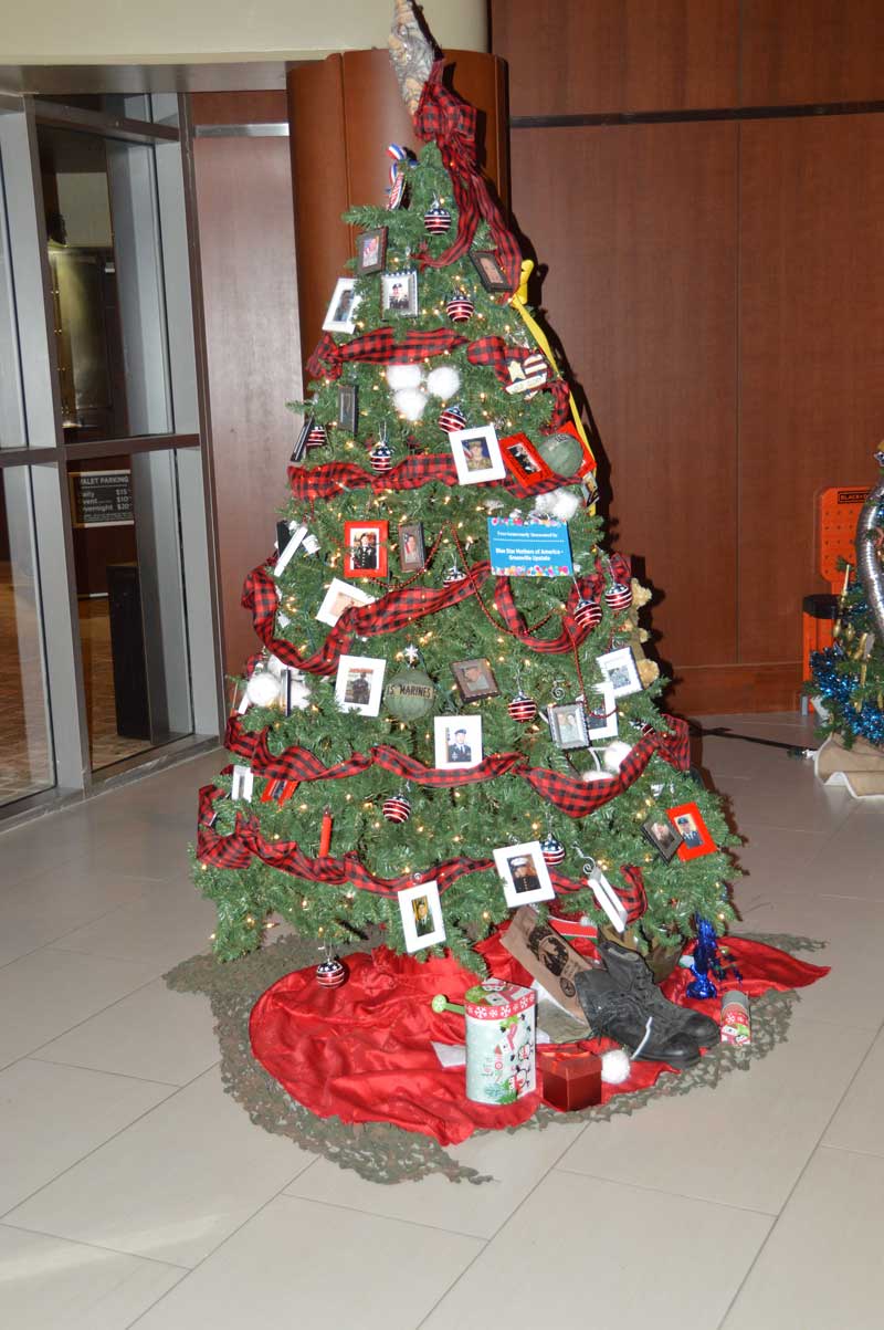 Christmas Tree graciously decorated by Blue Star Mothers of America - Greenville Upstate. Christmas Tree graciously decorated by Blue Star Mothers of America - Greenville Upstate.