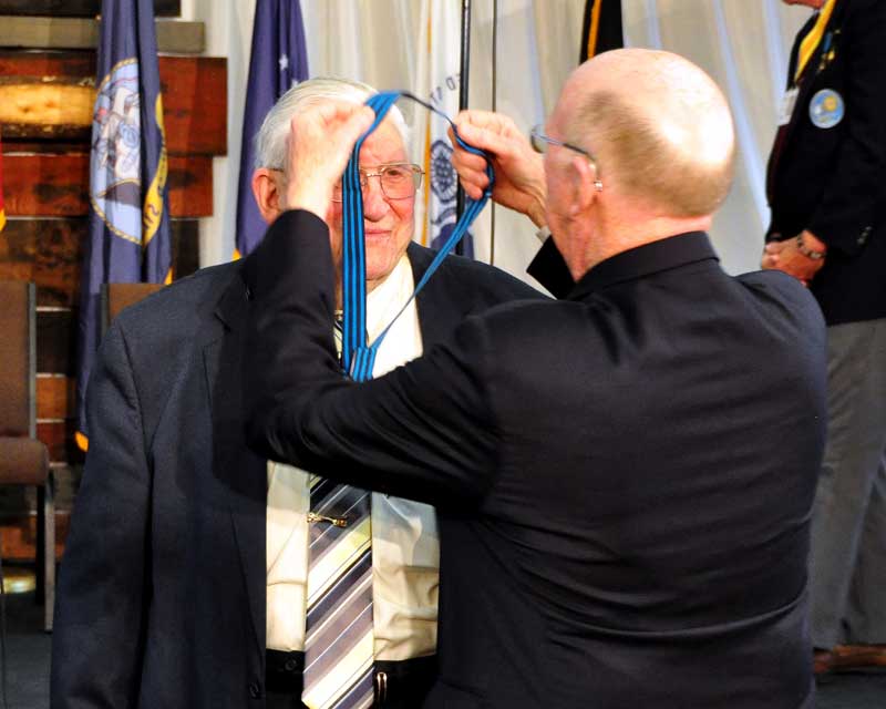 Former Ambassador David Wilkins presents Publisher Bob Dill with the Order of the Palmetto Ribbon. - by Stuart McClure