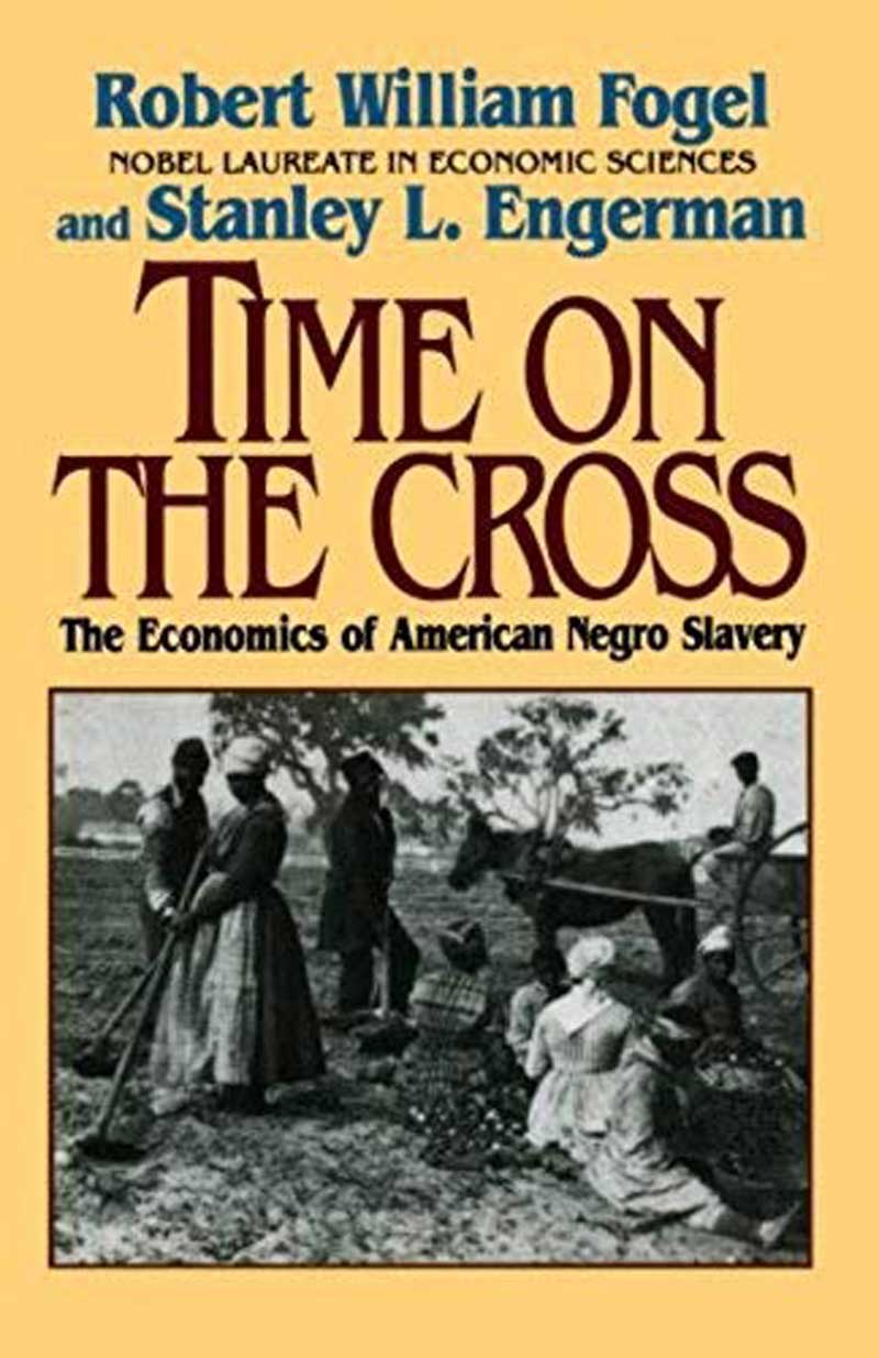 The photo is book cover of Time on the Cross and should be sufficient in itself—nothing needs to be added. Source wiki.