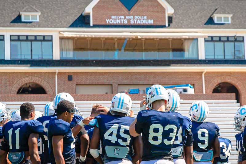 The Citadel football team practiced on NGU fields because of the mandatory evacuation order by SC Governor Henry McMaster for coastal counties on September 2. The Citadel football team practiced on NGU fields because of the mandatory evacuation order by SC Governor Henry McMaster for coastal counties on September 2.