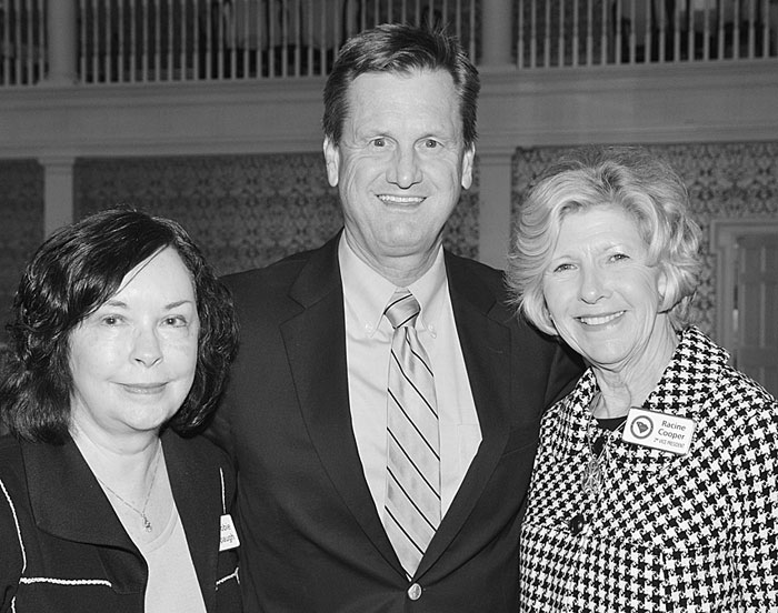 Left to right: Debbie Spaugh, Legislative Liaison; Sen. Tom Davis and 1st Vice GCRWC  President Racine Cooper.