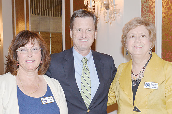 Left to right: Jenny Earle, Sen. Tom Davis and Club President Mary Beth Green.  Sen. Tom Davis addressed the Greenville County Republican Women’s Club on the topic of “Why Nothing Gets Done in Columbia.” You can view his presentation on the GCRWC website at www.GCRWC.com.