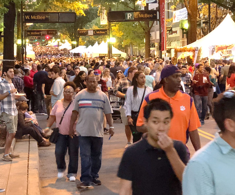 Streets filled with thousands who attended Fall for Greenville 2018.