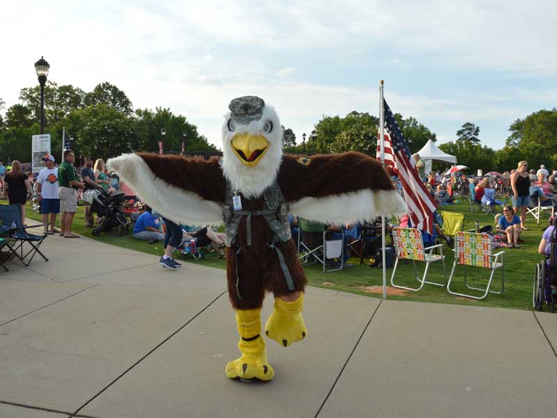 At Freedom Blast, held at City Park in Greer, SC, a Sergeant Eagle showed up to entertain visitors.
