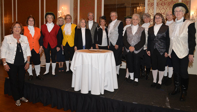 Front row from left: Front L to R: Narrator - Susan Kendrick; John Dickerson - Traci Philpott; Col George Mason - Anne Holden; Stage Hand - Michelle Peterson; James Madison - Linda Slaton; Ben Franklin - Laura Hershey; William Peterson - John Landry; Reporter Lois Lane - Julie Hershey; Elbridge Gerry - Charles Brantley; Charles Pickney - Jinny Jervey; Roger Sherman - Patty Stoner; Gouverneur Morris - Jill Hancock; John Rutledge - Janice McPhee; Edmond Randolph - Naomi Corsini; George Washington - Gloria Landry; Behind the Camera - Photographer Jimmy of the Daily Planet - Tom Hanson. Photos are by Tom Hanson Front row from left: Front L to R: Narrator - Susan Kendrick; John Dickerson - Traci Philpott; Col George Mason - Anne Holden; Stage Hand - Michelle Peterson; James Madison - Linda Slaton; Ben Franklin - Laura Hershey; William Peterson - John Landry; Reporter Lois Lane - Julie Hershey; Elbridge Gerry - Charles Brantley; Charles Pickney - Jinny Jervey; Roger Sherman - Patty Stoner; Gouverneur Morris - Jill Hancock; John Rutledge - Janice McPhee; Edmond Randolph - Naomi Corsini; George Washington - Gloria Landry; Behind the Camera - Photographer Jimmy of the Daily Planet - Tom Hanson. Photos are by Tom Hanson