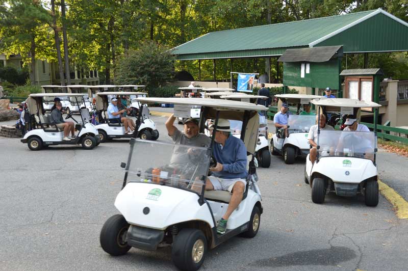 Golfers on their way.