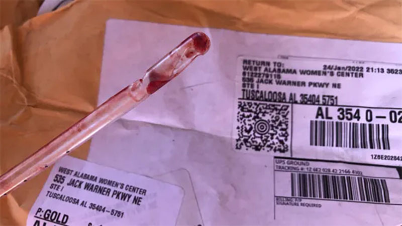 A bloody cannula used in an abortion was found in an anonymous trash dump originating from the West Alabama Women's Center.