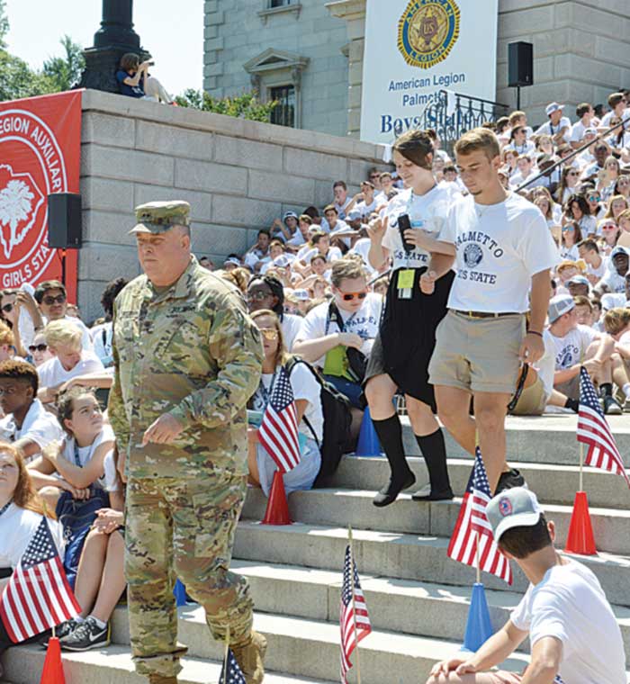 Deputy Adjutant Maj. General Van McCardy leads Palmetto Boys and Girls State duly elected Adjutant General. Deputy Adjutant Maj. General Van McCardy leads Palmetto Boys and Girls State duly elected Adjutant General.