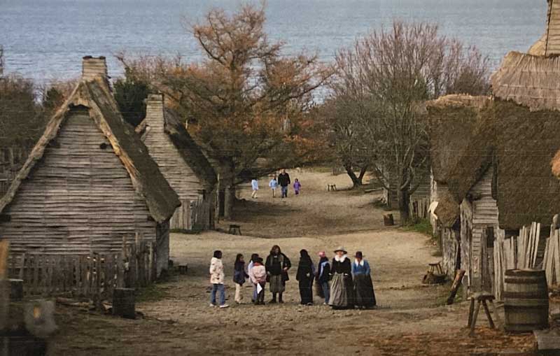 Plymouth Plantation, as it appeared in 1627. The Pilgrims named this 