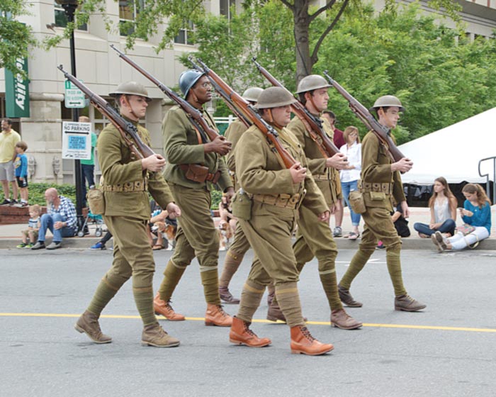 World War I Commemorative Centennial Reenactors in the Greenville Scottish Games Parade. (Photo by Gilbert Scales)
