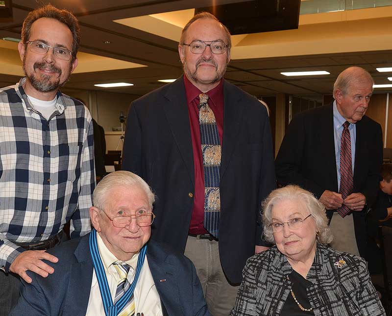 Times Examiner Publisher Bob Dill and wife, LaVerle with The Times Examiner staff Managing Editor James Spurck (at left) and reporter/Travel with Terry Columnist Terry Thacker at right.