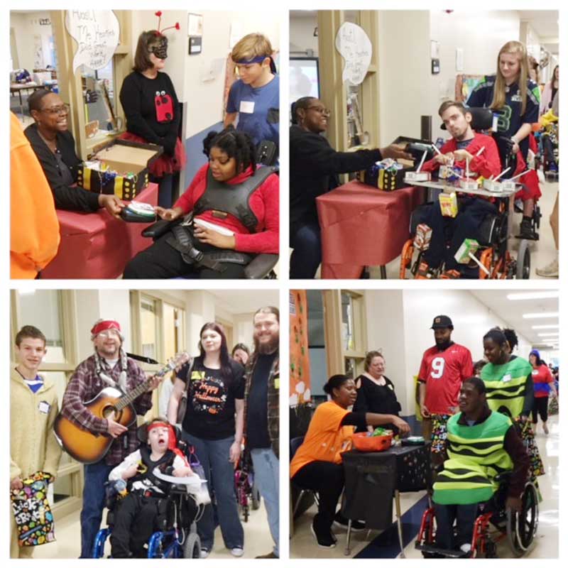 Washington Center students enjoy Trick-or-Treating during the school’s annual Boo in the School Halloween activity. 